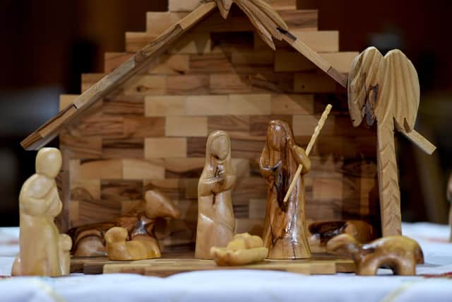 One of the small nativity scenes on display at St Cuthbert's Church