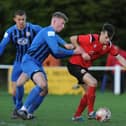 Knaresborough Town winger Jack Carr in action during last season's clash with Goole at Manse Lane. That game ended in a 1-1 draw. Pictures: Gerard Binks