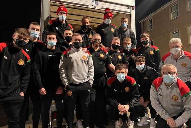 Harrogate Railway Athletic F.C have helped with packing over 300 festive hampers for the Harrogate Hospital & Community Charity Festive Hamper Appeal this year