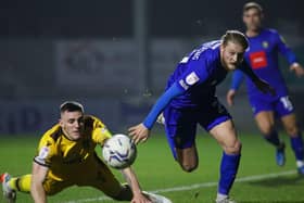 Leading marksman Luke Armstrong and his Harrogate Town team-mates drew a blank at Sutton United on Saturday afternoon. Pictures: Matt Kirkham
