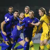 Harrogate Town suffered a third consecutive League Two defeat when they lost out 1-0 at Sutton United on Saturday. Pictures: Matt Kirkham