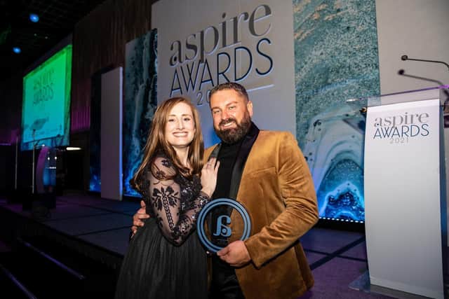 Ben Poole, owner of The Travel Journal and Hollie Rae-Brader, editor of Aspire luxury travel magazine at the Aspire Luxury Travel awards held in Leicester Square earlier this month