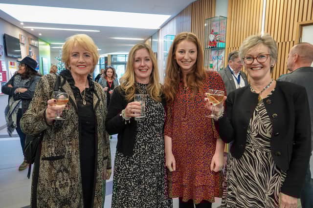 Reunion at Ashville College in Harrogate - Ex-Sanatorium Sister Casey Roberts; former teacher Karen Rutter, Ashvillian Society Vice President Beth Hartwell, and current teacher Fiona Adamson.