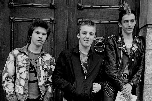 Chris Porsz took this picture of Neil Singleton (right) singer in The Destruktors who emigrated to NZ in 2005; Gary Harradine (middle), who died in 1996 aged 32, and Dave Shaw (left),who moved to California, in 1980.