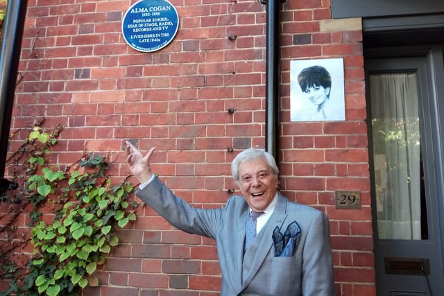 A blue plaque was unveiled at Alma Cogan's family home in Lansdowne Road, Worthing, in September 2017, by dancer and entertainer Lionel Blair, a very close friend. The plaque was funded by the Alma Cogan International Fan Club to mark the 50th anniversary of her death.