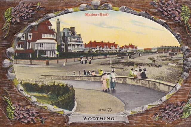 Postcard showing the southern end of The Esplanade terrace, where Oscar Wilde stayed in a house at the Brighton Road end.