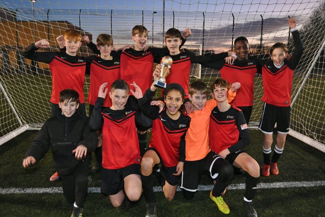Nene Park Academy after winning the year eight schools cup final. Photo: David Lowndes.