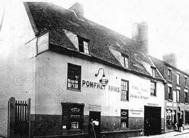 Dave said: "Whether the pub existed under a previous name is unclear, but the first recorded mention I could find was for an auction to be held at the Sign of the Earl Of Pomfret’s Arms in 1776. Ideally positioned on the road from London to Northampton, it jostled with many other pubs and Inns outside the South Gate of the town for trade, many of which are lost in the mists of time and beyond our reach, but it is a testament to it that it is still trading. The Pomfret Arms has had many floods over the years (the photo is from 1875) and several temporary closures but is still with us. Whereas the huge amount of slum housing just over the river in and off Bridge Street gave it a large catchment area in Victorian times, its market had shrunk significantly in the 20th Century, but with the amount of flats built around it in recent years, hopefully it will keep going for many more years."