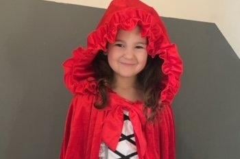 Isla, aged 4, at Discovery Primary dressed as Red Riding Hood.