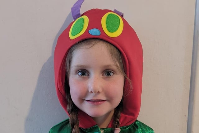 "Lucy as the Very Hungry Caterpillar," said Catherine Ball. SUS-220403-100611001