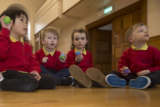 Young pupils from the Irish Society’s Nursery Unit taking part in the Playful Museums Week storytelling event organised by Causeway Coast and Glens Borough’s Council Museums Service in Coleraine Town Hall