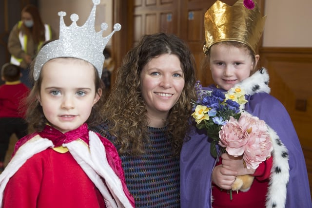 Storyteller Vicky McFarland of Tale Time pictured with two of pupils from the Irish Society’s Nursery Unit at the Playful Museums Week event organised by Causeway Coast and Glens Borough’s Council Museums Service in Coleraine Town Hall