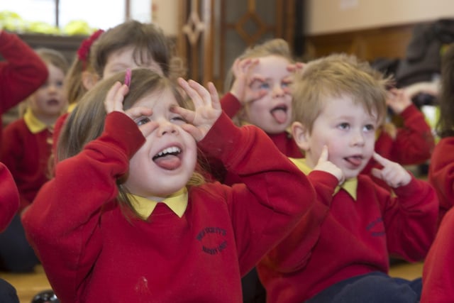 Young pupils from the Irish Society’s Nursery Unit taking part in the Playful Museums Week storytelling event organised by Causeway Coast and Glens Borough’s Council Museums Service in Coleraine Town Hall
