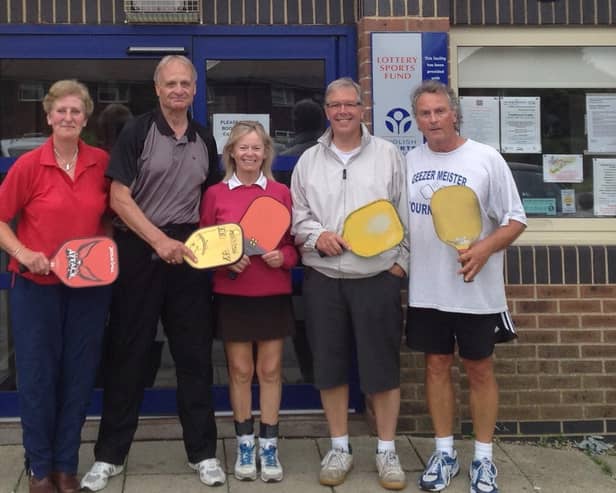 Members of Harrogate Pickleball Club which is based at St John Fisher High School in Harrogate. (Picture contributed)