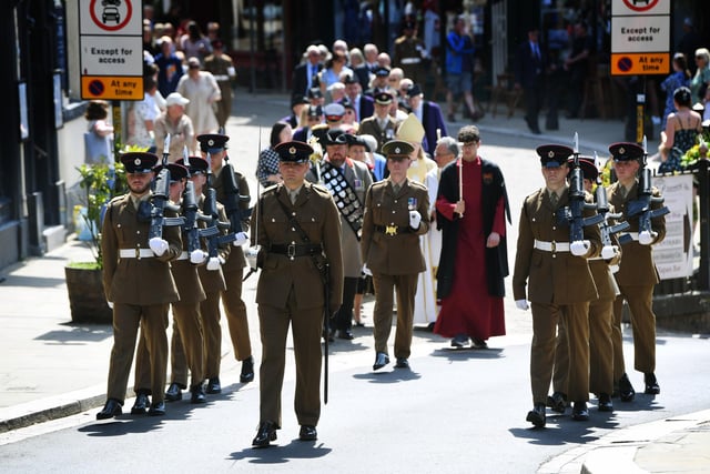 The parade makes its way through the city