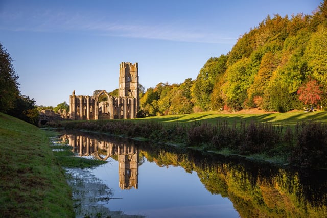 Fountains Abbey and Studley Royal's Autumn activities include getting to know the trees, building a den, and stargazing for families who want to visit the Abbey at night by floodlight.