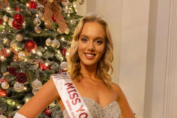 Chloe McEwen, a Harrogate fitness trainer who overcome mental health issues as a teenager, is using her status as the Miss Yorkshire to raise funds for MIND, the Harrogate based community group centred on wellbeing and emotional health. (Picture contributed)