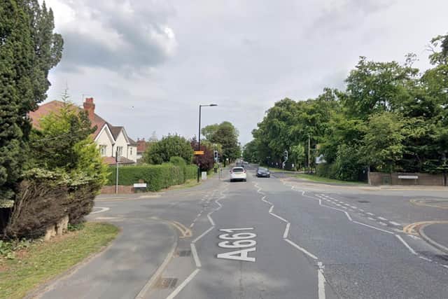 A major road in Harrogate was forced to close following a road traffic collision involving two vehicles