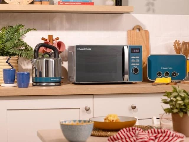 Stylish and functional: Russell Hobbs expands its popular range with the Distinctions Microwave.