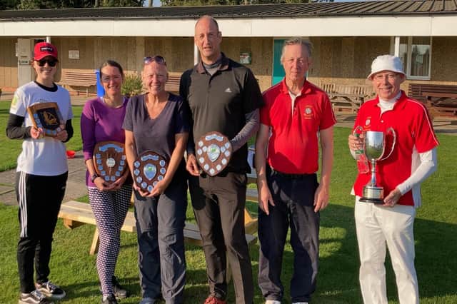 Members of Harrogate's St George's Archery Club's clout team, with Carol Fairbrother pictured third from left. Picture: Submitted