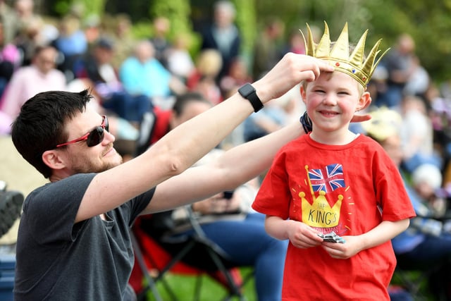 Pictured is five-year-old Cyril who had his own Coronation at the King's Coronation.
