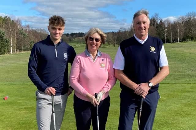 Pannal GC's new crop of captains for 2023, from left, Junior Captain James Matthews, Ladies' Captain Clare Davies and Men's Captain Martin Boyle. Picture: Submitted