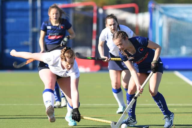 Harrogate's Niamh Clements on the attack at Ainsty Road.