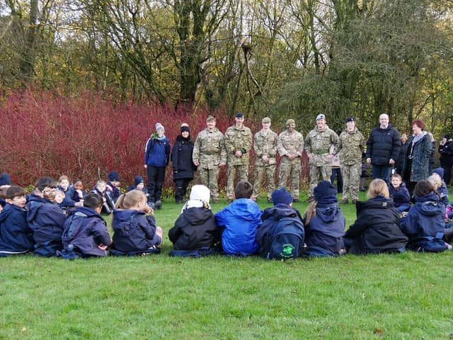 Pupils enjoying the outdoors exercise with soldiers from the British Army, based at the Army Foundation College in Harrogate.