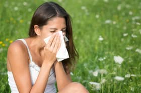 Symptoms of hay fever include coughing, sneezing and itchy eyes.