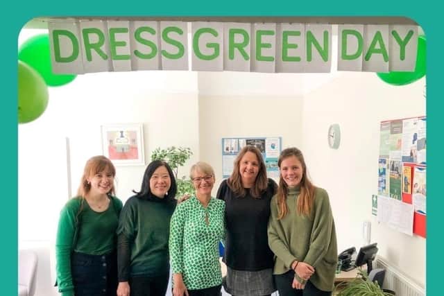 Fundraising initiative - The team at Harrogate-based mental health charity, Wellspring Therapy & Training are calling on individuals, schools, businesses, churches and community groups to dress green in October. (Picture contributed)