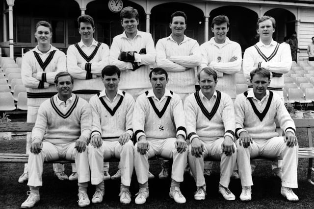 Harrogate's cricket team from April 1989.
Back from left: Chris Kippax, Nick Mudd, Ian Gill, Scott Rodriguez, Ian Houseman, Matthew Smart.
Front from left: Miles Rawlings, Peter Whiteley, Colin Johnson, Jeremy Henderson, Andrew Arundel.