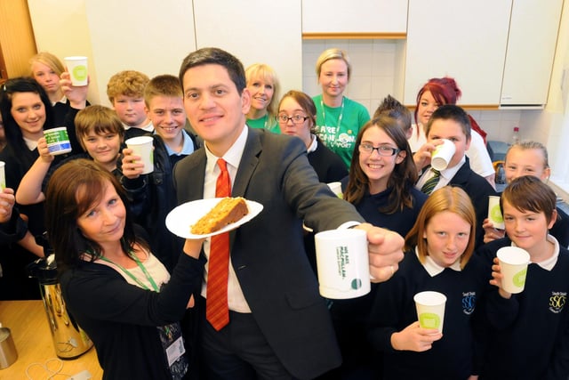 David Miliband was pictured on a visit to a Young Carer Macmillan Coffee Morning in 2012. Can you spot someone you know?