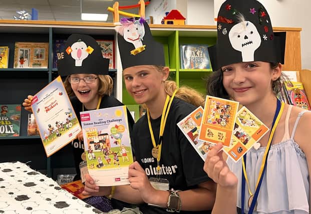 From left, Olivia O'Connell, Faith Harford and Amelie Kilford, who were volunteers at Ripon Library during last year’s Summer Reading Challenge.