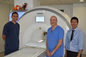 New £1.4 million research funding for Harrogate NHS - From left, Dr Neal Larkman, Dr Dan Fascia and Dr Gui Tran who led the funding bid for a research MRI scanner. (Picture contributed)