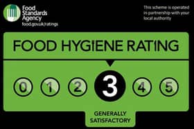 A fish and chip shop in Ripon has been given a three out of five food hygiene rating by the Food Standards Agency