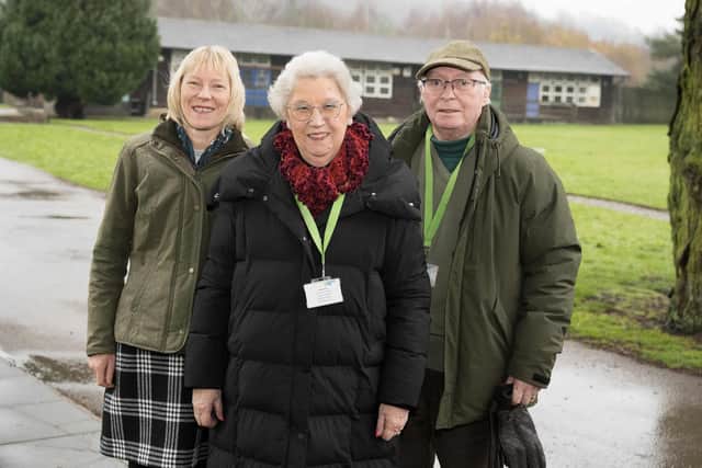 Pictured: Margaret Mosley takes a trip down memory lane and school trip to Bewerley Park Outdoor Education Centre with her husband, Douglas, and their daughter, Louise Dale.