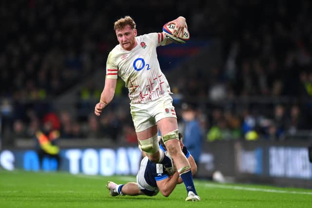 Ollie Chessum in action against Scotland on Saturday at Twickenham. Photo: Getty Images.