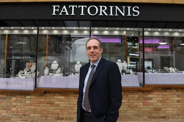 Wayne Beales, the director of Harrogate jeweller Fattorinis, outside the store, (Picture Gerard Binks)