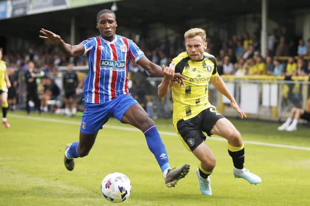 Jack Evans in action during Harrogate Town's 2-0 home defeat to Carlisle United. Pictures: Paul Thompson/ProSportsImages