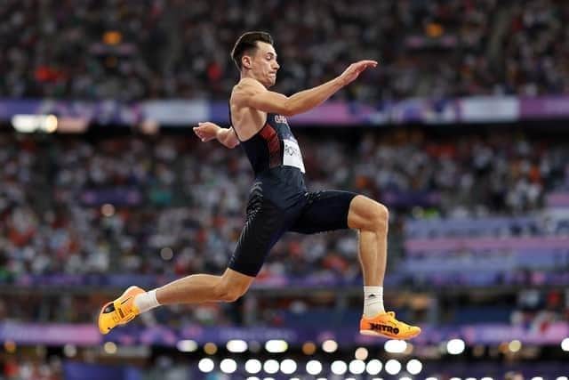 Harrogate's Jacob Fincham-Dukes on his way to a fifth-placed finish in the men's long jump final at Stade de France. Picture: Cameron Spencer/Getty Images