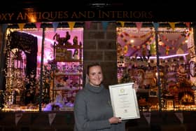 Flashback to 2021 to Harrogate Christmas Shop Window competition's overall winner Alex Clarke of Foxy Antiques. (Picture Gered Binks)