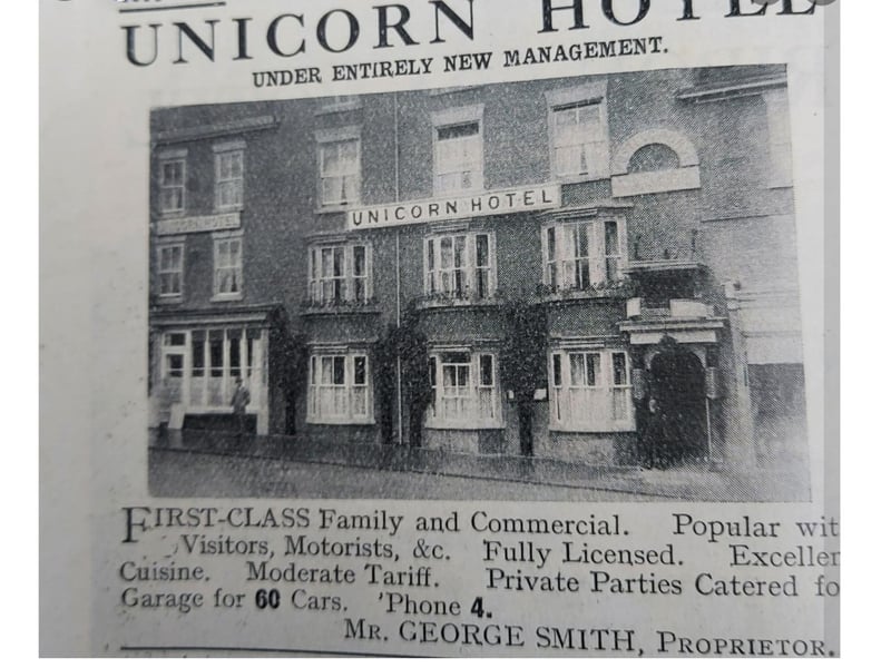 The Unicorn Hotel is now owned by the Weatherspoon's chain and still caters for Ripon's drinkers. The image is from the 1930's.