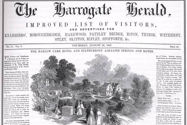 Rich history - Founded in 1836, The Harrogate Advertiser was for a long time known as The Harrogate Herald, as this 1847 edition shows. (Picture contributed)