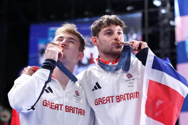Jack Laugher, left, and Anthony Harding won Olympic bronze last summer, but are targeting World Championship gold this year. Picture: Quinn Rooney/Getty Images
