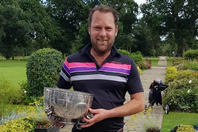 Joe Buckley with Harrogate GC's Richardson Bowl, a trophy that he won no fewer than eight times. Picture: Submitted