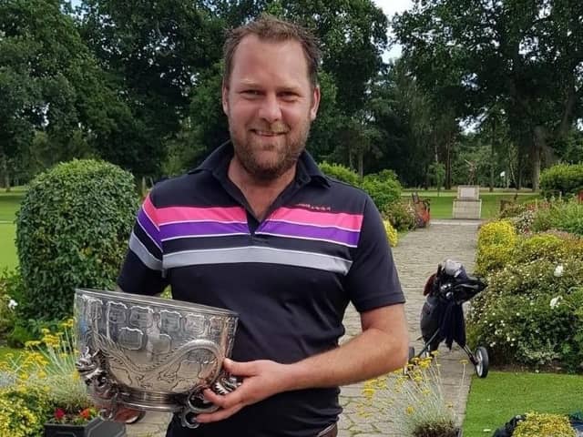 Joe Buckley with Harrogate GC's Richardson Bowl, a trophy that he won no fewer than eight times. Picture: Submitted