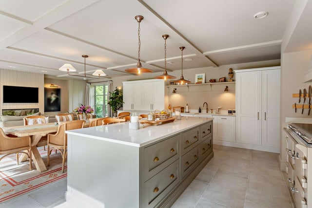 The open plan living kitchen in the high tech, high spec. home.