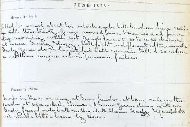 A Page from F. Cavendish Bentinck’s Diary – estimate: £200-400