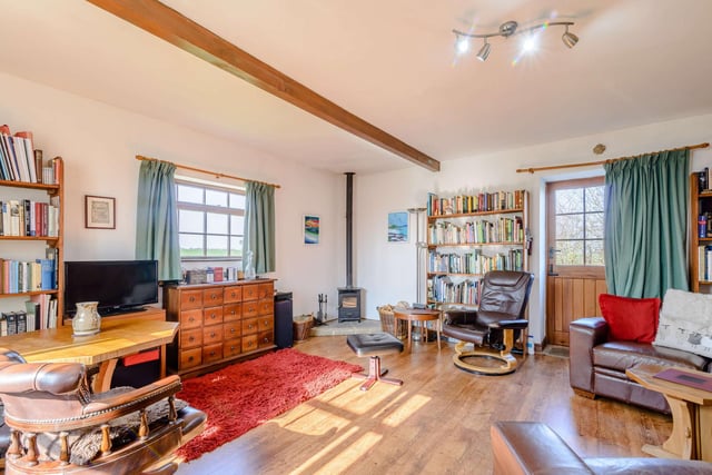 A library, or study, in a room that could suit a variety of uses.