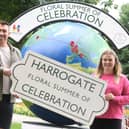 Harrogate Floral Summer Of Celebration.
Pictured Matthew Chapman and Bethany Allen of Harrogate bid launching the floral trail.